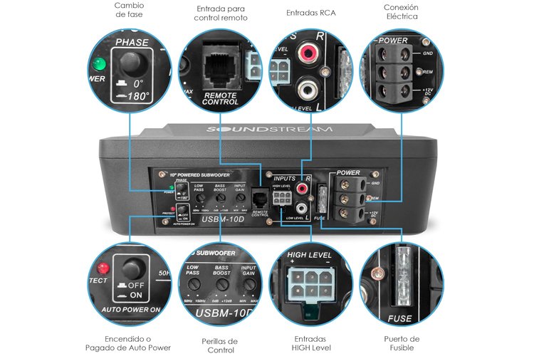 Soundstream Usb Dl Under Seat Subwoofer Enclosure W Rgb Led